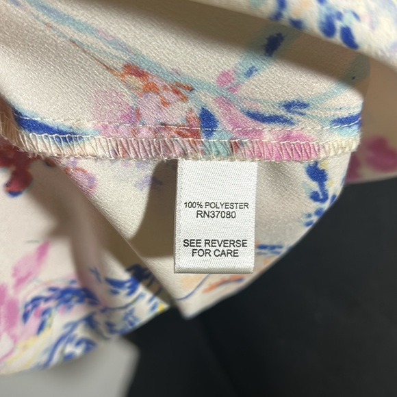 !CATO Spring Floral 1-Shoulder Batwing Slv, Flowy Blouse L - Picture 6 of 7